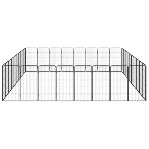 vidaXL 36-Panel Dog Playpen Black 19.7"x39.4" Powder-coated Steel - Image 4