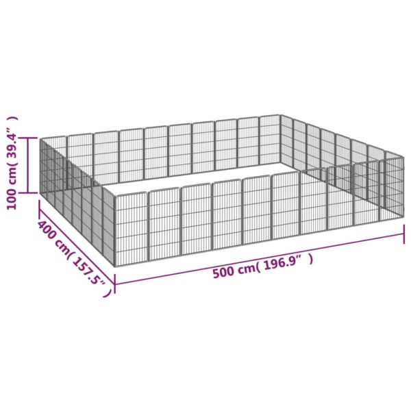 vidaXL 36-Panel Dog Playpen Black 19.7"x39.4" Powder-coated Steel - Image 7