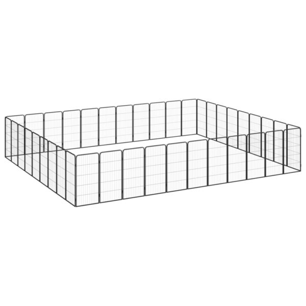 vidaXL 40-Panel Dog Playpen Black 19.7"x39.4" Powder-coated Steel