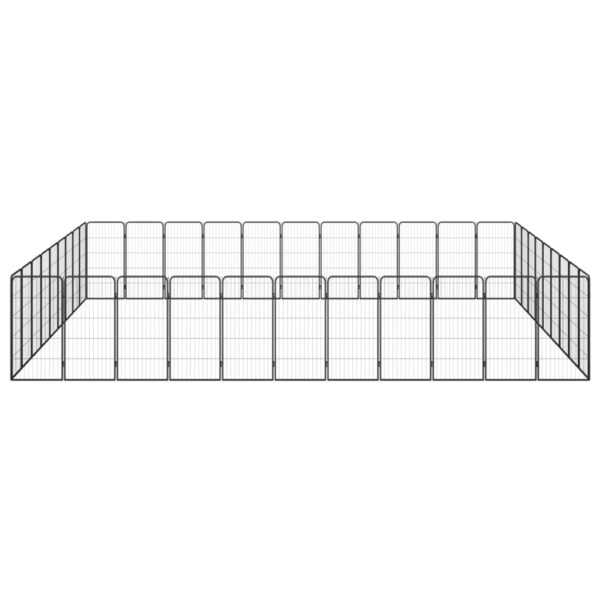 vidaXL 40-Panel Dog Playpen Black 19.7"x39.4" Powder-coated Steel - Image 2