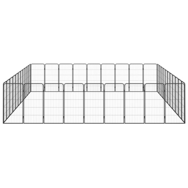 vidaXL 40-Panel Dog Playpen Black 19.7"x39.4" Powder-coated Steel - Image 4