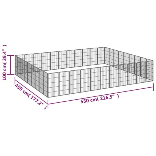 vidaXL 40-Panel Dog Playpen Black 19.7"x39.4" Powder-coated Steel - Image 7