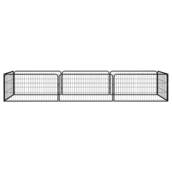 vidaXL 8-Panel Dog Playpen Black 39.4"x19.7" Powder-coated Steel - Image 2