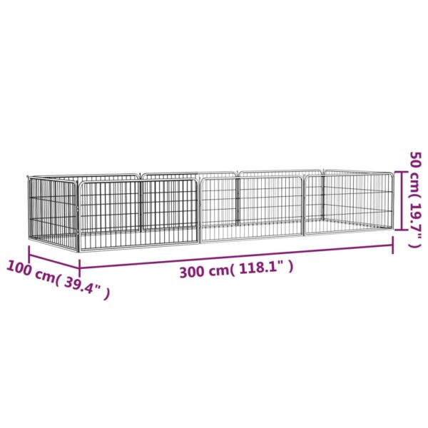 vidaXL 8-Panel Dog Playpen Black 39.4"x19.7" Powder-coated Steel - Image 7