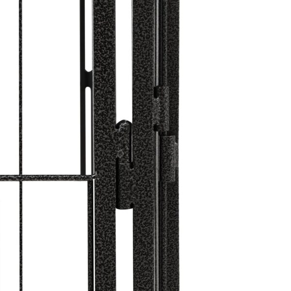 vidaXL 12-Panel Dog Playpen Black 39.4"x19.7" Powder-coated Steel - Image 5