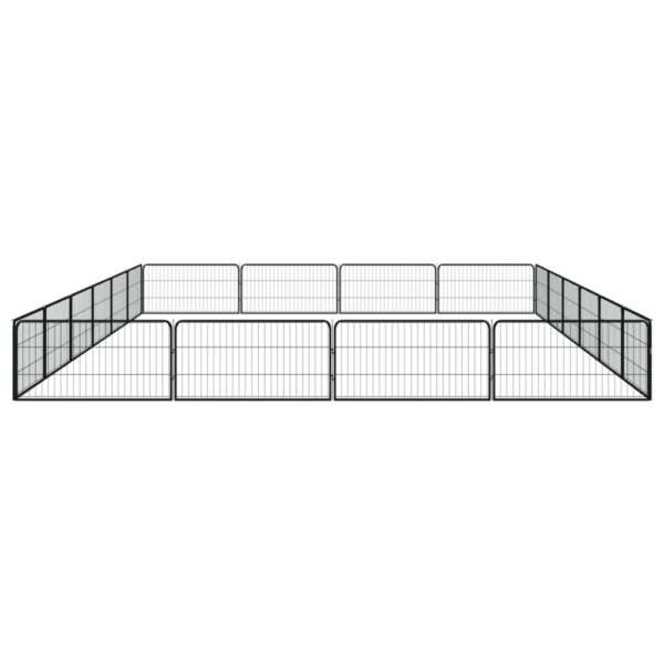 vidaXL 20-Panel Dog Playpen Black 39.4"x19.7" Powder-coated Steel - Image 4