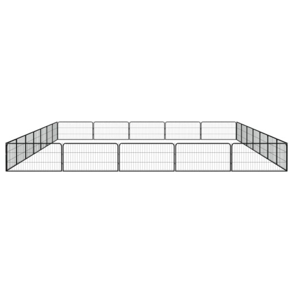 vidaXL 24-Panel Dog Playpen Black 39.4"x19.7" Powder-coated Steel - Image 4