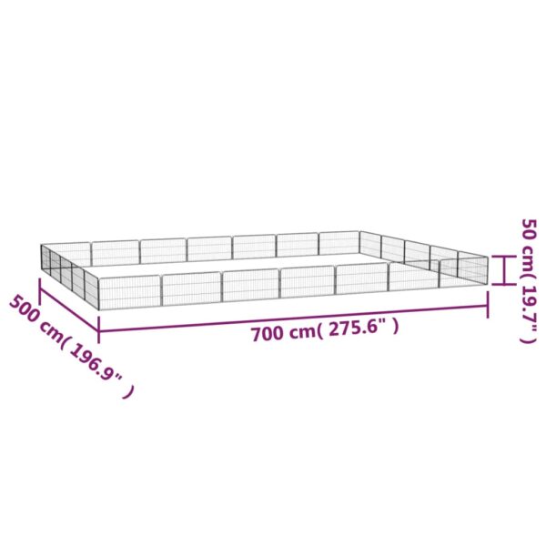 vidaXL 24-Panel Dog Playpen Black 39.4"x19.7" Powder-coated Steel - Image 7