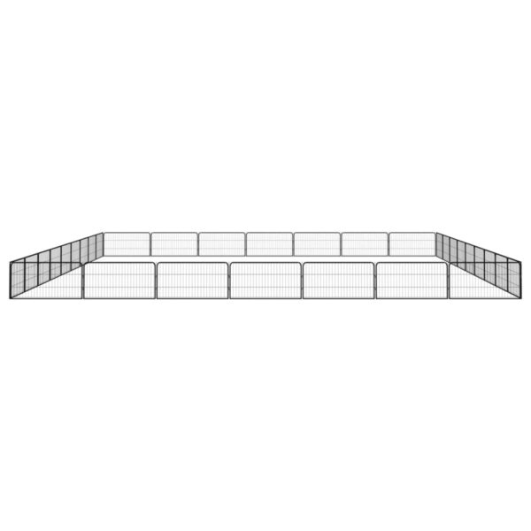 vidaXL 32-Panel Dog Playpen Black 39.4"x19.7" Powder-coated Steel - Image 4