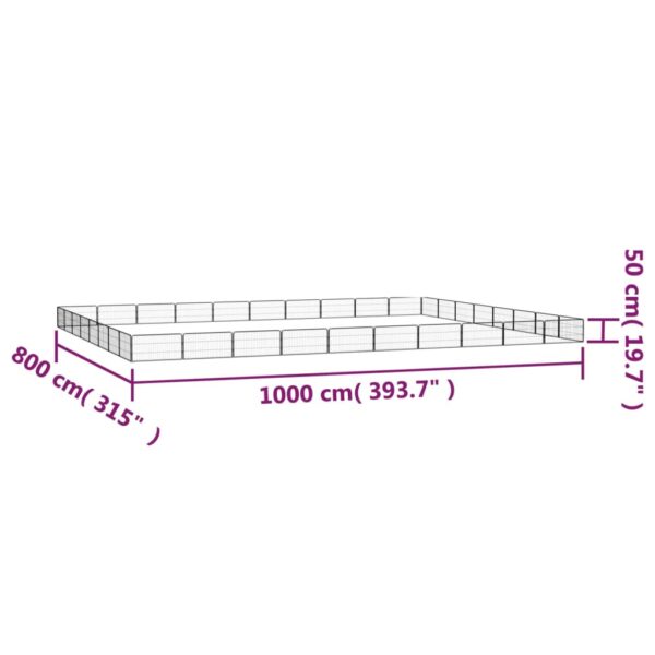 vidaXL 36-Panel Dog Playpen Black 39.4"x19.7" Powder-coated Steel - Image 7