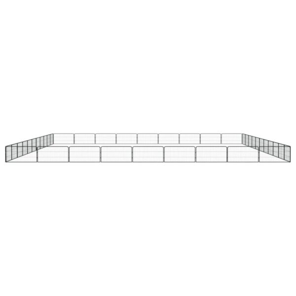 vidaXL 40-Panel Dog Playpen Black 39.4"x19.7" Powder-coated Steel - Image 4