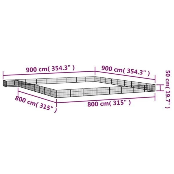 vidaXL 36-Panel Dog Playpen Black 39.4"x19.7" Powder-coated Steel - Image 6