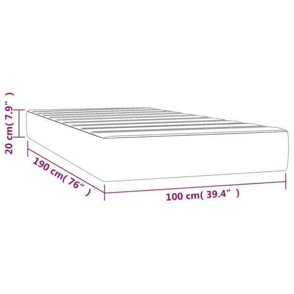 vidaXL Pocket Spring Bed Mattress Light Gray 39.4"x74.8"x7.9" Twin Fabric - Image 7