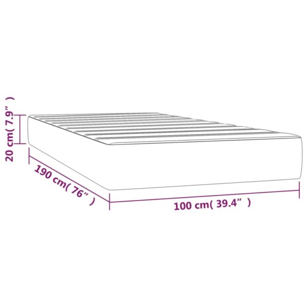 vidaXL Pocket Spring Bed Mattress Dark Gray 39.4"x74.8"x7.9" Twin Fabric - Image 7