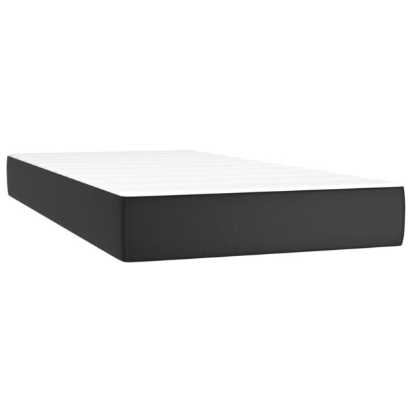 vidaXL Pocket Spring Bed Mattress Black 39.4"x74.8"x7.9" Twin Faux Leather - Image 2