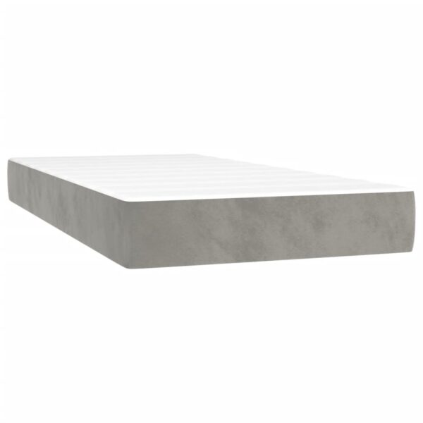 vidaXL Pocket Spring Bed Mattress Light Gray 39.4"x74.8"x7.9" Twin Velvet - Image 2