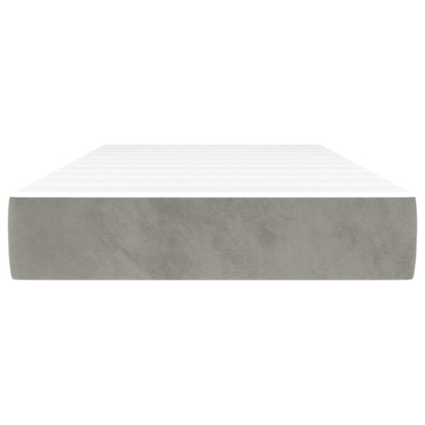 vidaXL Pocket Spring Bed Mattress Light Gray 39.4"x74.8"x7.9" Twin Velvet - Image 3