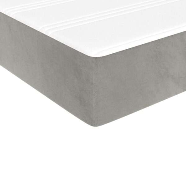 vidaXL Pocket Spring Bed Mattress Light Gray 39.4"x74.8"x7.9" Twin Velvet - Image 5