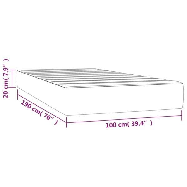 vidaXL Pocket Spring Bed Mattress Dark Gray 39.4"x74.8"x7.9" Twin Velvet - Image 7