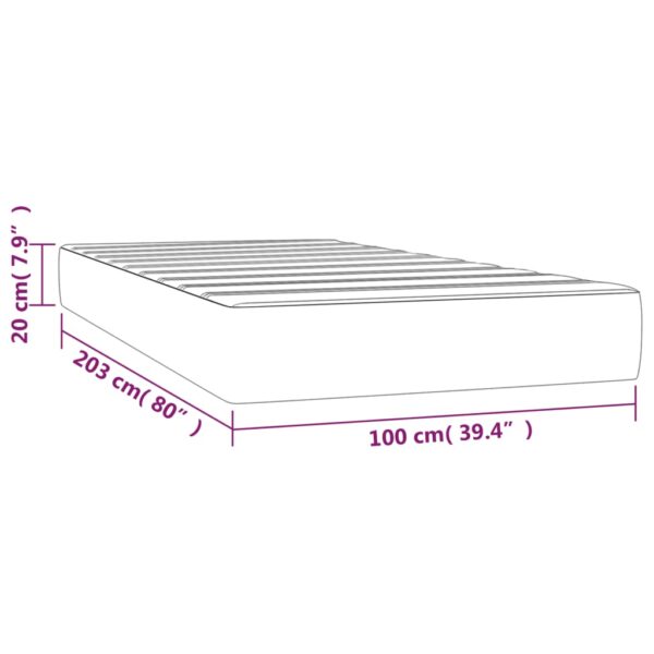 vidaXL Pocket Spring Bed Mattress Light Gray 39.4"x79.9"x7.9" Twin XL Fabric - Image 7