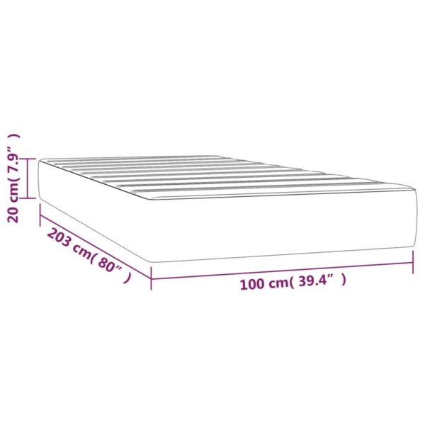 vidaXL Pocket Spring Bed Mattress Dark Gray 39.4"x79.9"x7.9" Twin XL Fabric - Image 7