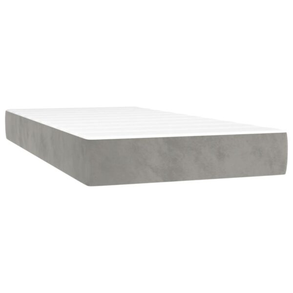 vidaXL Pocket Spring Bed Mattress Light Gray 39.4"x79.9"x7.9" Twin XL Velvet - Image 2