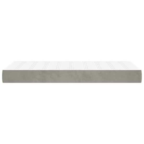 vidaXL Pocket Spring Bed Mattress Light Gray 39.4"x79.9"x7.9" Twin XL Velvet - Image 4