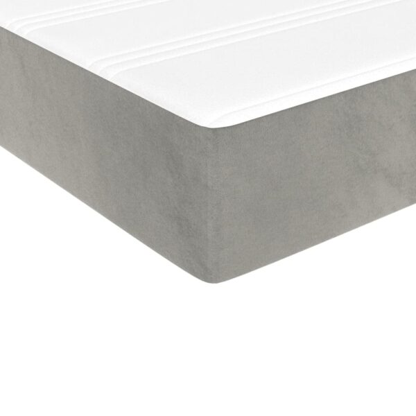 vidaXL Pocket Spring Bed Mattress Light Gray 39.4"x79.9"x7.9" Twin XL Velvet - Image 5