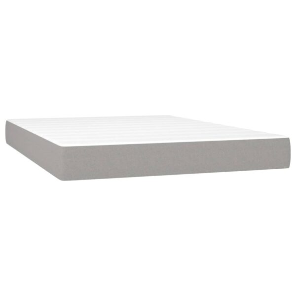 vidaXL Pocket Spring Bed Mattress Light Gray 53.9"x74.8"x7.9" Full Fabric - Image 2