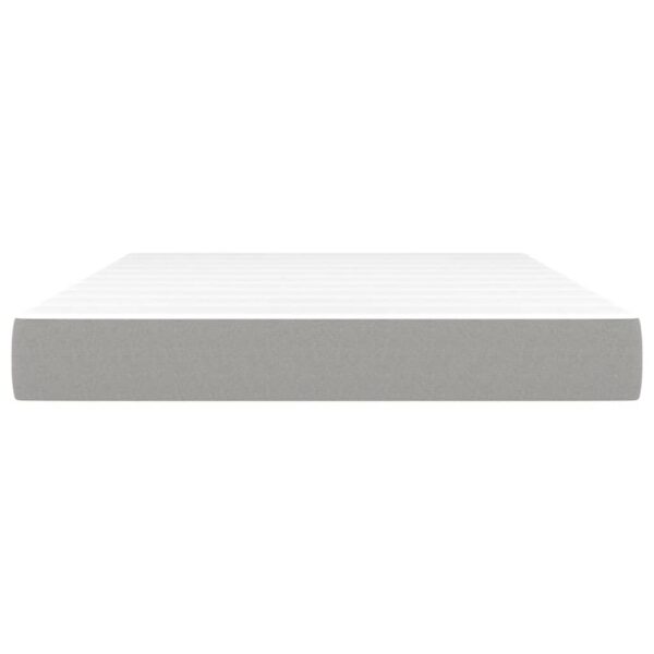 vidaXL Pocket Spring Bed Mattress Light Gray 53.9"x74.8"x7.9" Full Fabric - Image 3