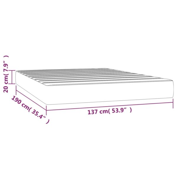 vidaXL Pocket Spring Bed Mattress Light Gray 53.9"x74.8"x7.9" Full Fabric - Image 7