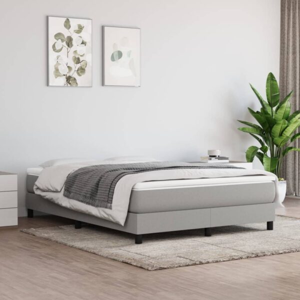 vidaXL Pocket Spring Bed Mattress Light Gray 53.9"x74.8"x7.9" Full Fabric