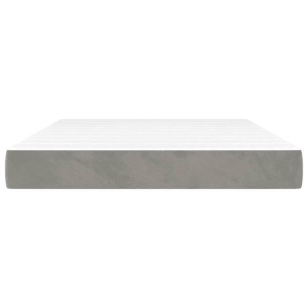 vidaXL Pocket Spring Bed Mattress Light Gray 53.9"x74.8"x7.9" Full Velvet - Image 3