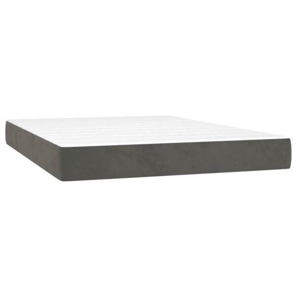 vidaXL Pocket Spring Bed Mattress Dark Gray 53.9"x74.8"x7.9" Velvet - Image 2