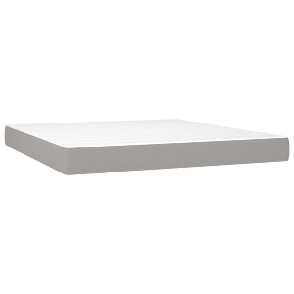 vidaXL Pocket Spring Bed Mattress Light Gray 59.8"x79.9"x7.9" Queen Fabric - Image 2