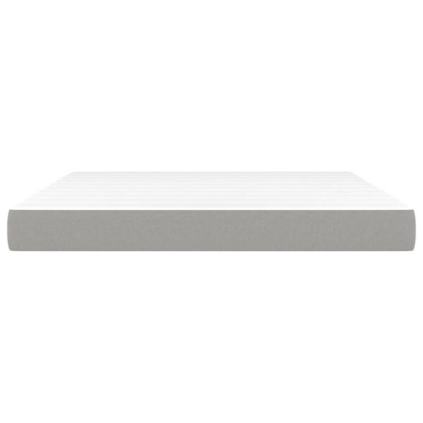 vidaXL Pocket Spring Bed Mattress Light Gray 59.8"x79.9"x7.9" Queen Fabric - Image 3