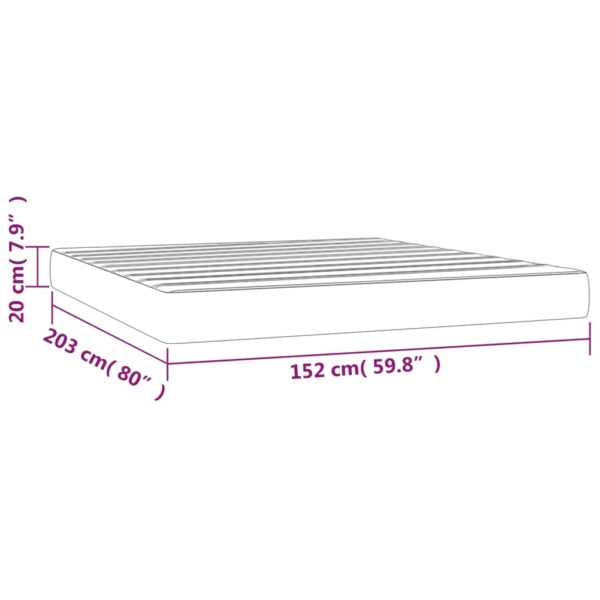 vidaXL Pocket Spring Bed Mattress Light Gray 59.8"x79.9"x7.9" Queen Fabric - Image 7