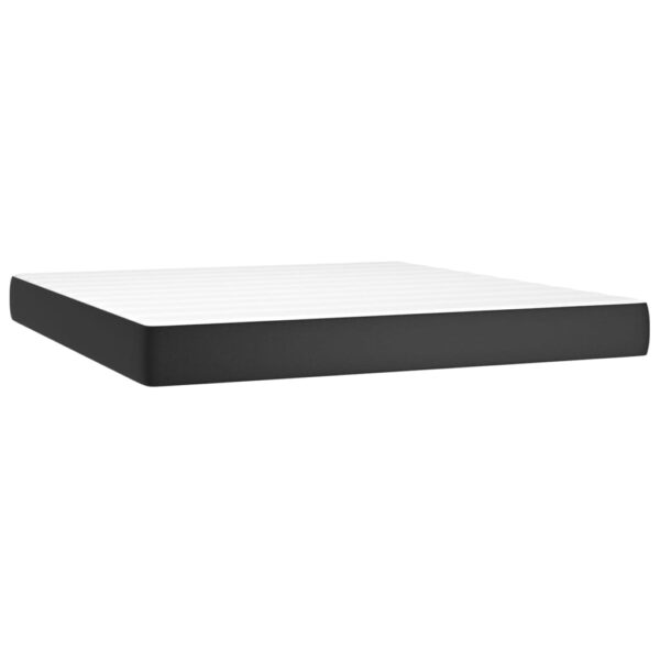 vidaXL Pocket Spring Bed Mattress Black 59.8"x79.9"x7.9" Queen Faux Leather - Image 2