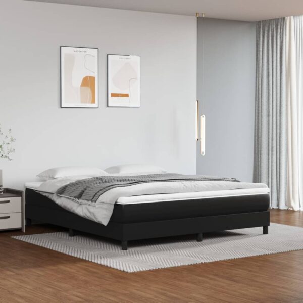 vidaXL Pocket Spring Bed Mattress Black 59.8"x79.9"x7.9" Queen Faux Leather