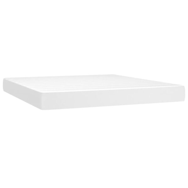 vidaXL Pocket Spring Bed Mattress White 59.8"x79.9"x7.9" Queen Faux Leather - Image 2