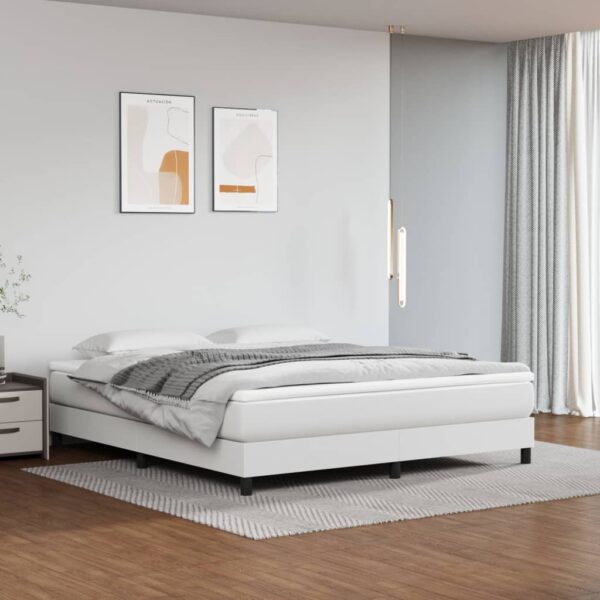 vidaXL Pocket Spring Bed Mattress White 59.8"x79.9"x7.9" Queen Faux Leather