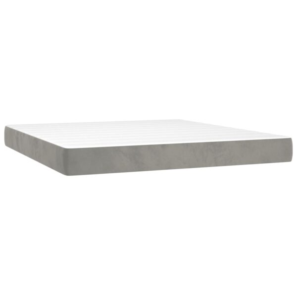 vidaXL Pocket Spring Bed Mattress Light Gray 59.8"x79.9"x7.9" Queen Velvet - Image 2