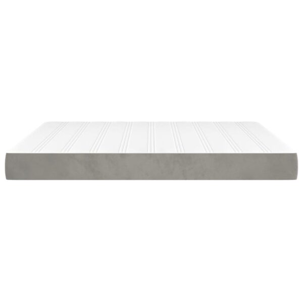 vidaXL Pocket Spring Bed Mattress Light Gray 59.8"x79.9"x7.9" Queen Velvet - Image 4