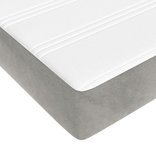 vidaXL Pocket Spring Bed Mattress Light Gray 59.8"x79.9"x7.9" Queen Velvet - Image 5