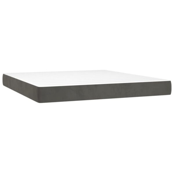 vidaXL Pocket Spring Bed Mattress Dark Gray 59.8"x79.9"x7.9" Queen Velvet - Image 2