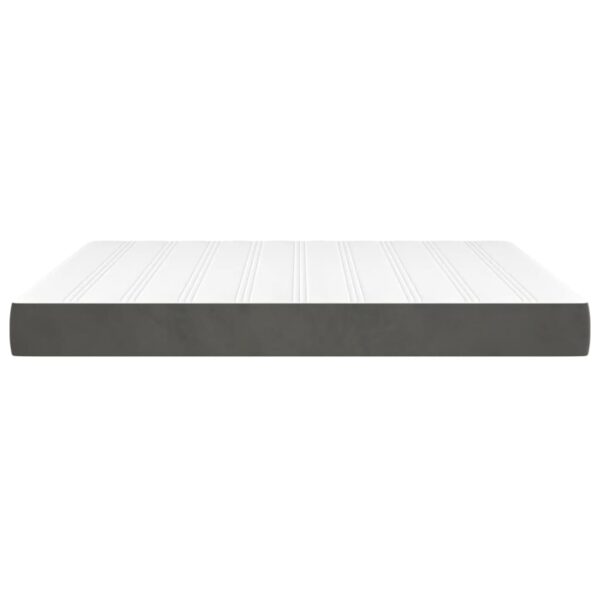 vidaXL Pocket Spring Bed Mattress Dark Gray 59.8"x79.9"x7.9" Queen Velvet - Image 4