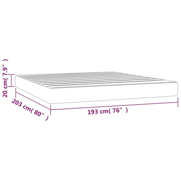 vidaXL Pocket Spring Bed Mattress Light Gray 76"x79.9"x7.9" King Fabric - Image 7