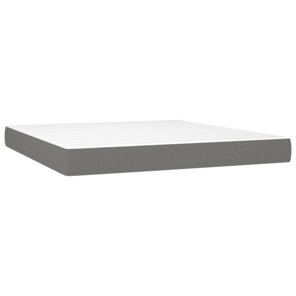 vidaXL Pocket Spring Bed Mattress Dark Gray 76"x79.9"x7.9" King Fabric - Image 2