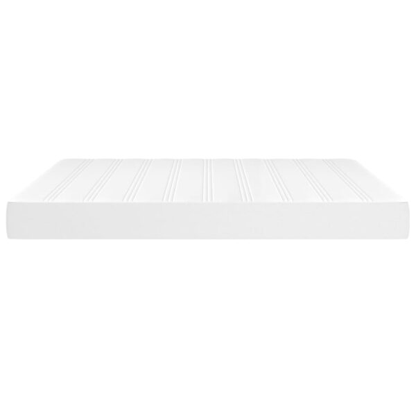 vidaXL Pocket Spring Bed Mattress White 76"x79.9"x7.9" King Faux Leather - Image 4