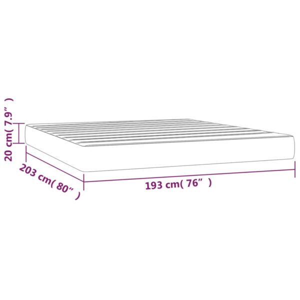 vidaXL Pocket Spring Bed Mattress White 76"x79.9"x7.9" King Faux Leather - Image 7